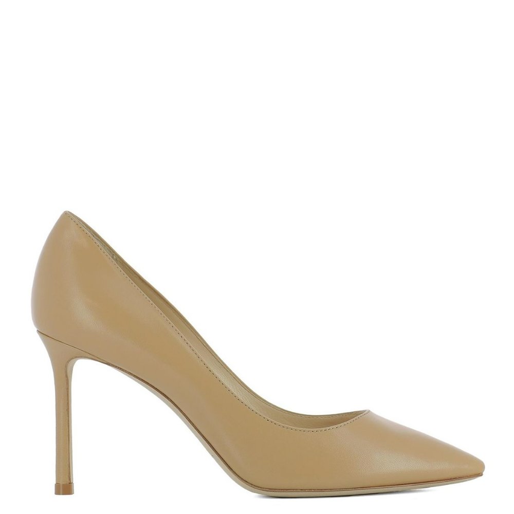 Jimmy Choo Kid Leather Nude Heel Pumps Size 38